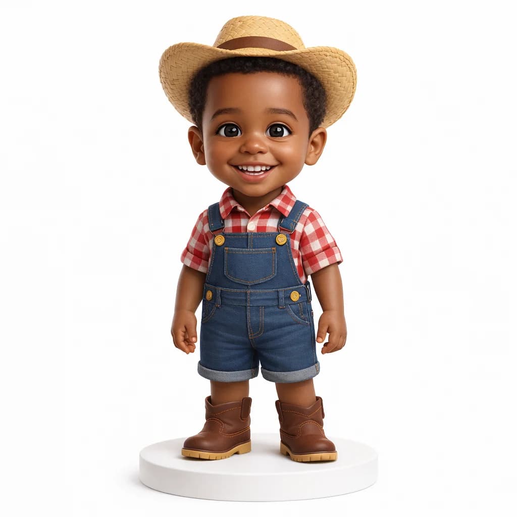 Mascotinho 3D de Davi no tema Fazendinha