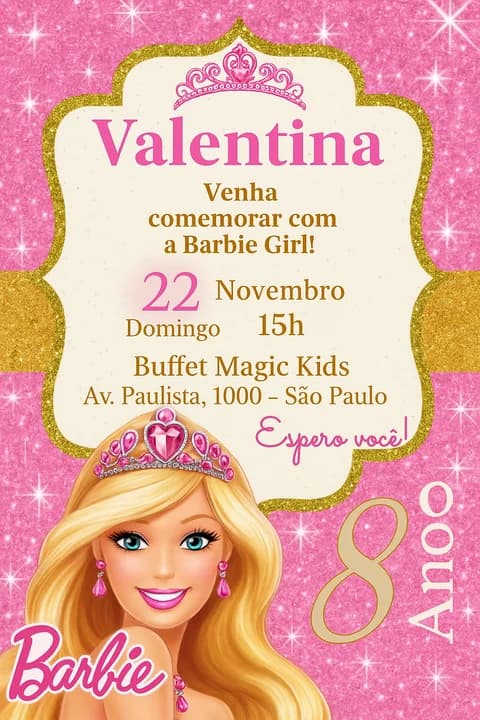 Convites Digitais — Valentina